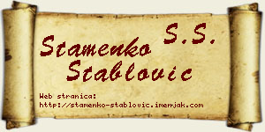 Stamenko Stablović vizit kartica